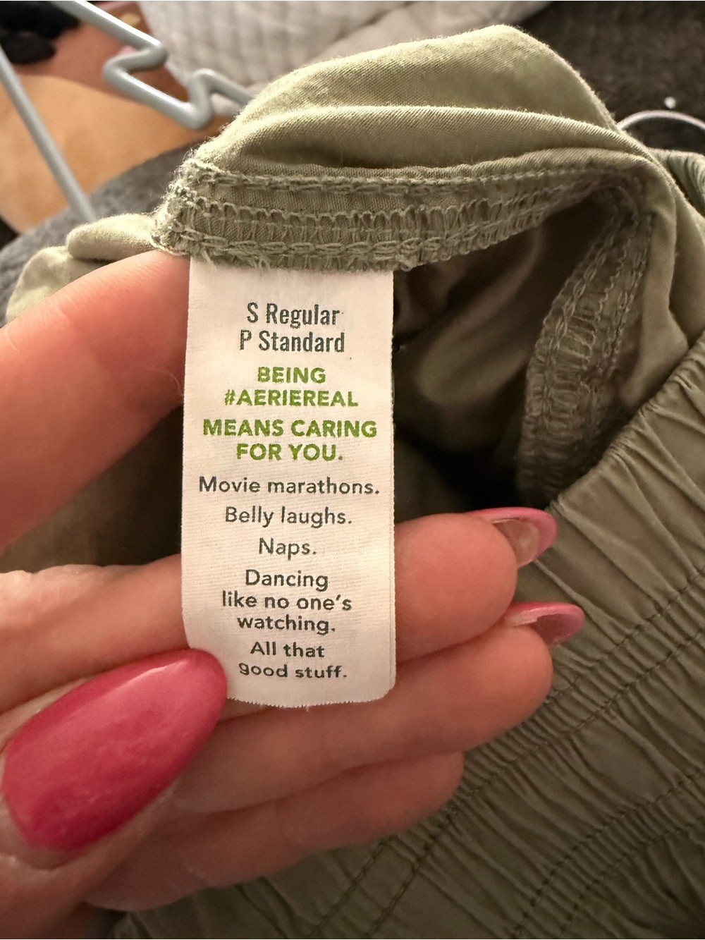 Aerie Olive Green Cargo Jogger Pants Size Small 100% Cotton Utility Boho - Picture 5 of 7
